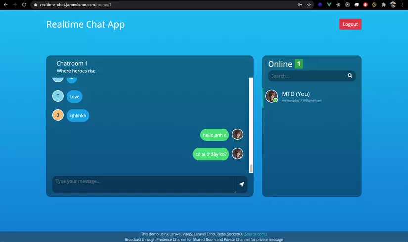 Deploy ứng dụng chat realtime Laravel, VueJS, SockerIO, Redis trên Ubuntu