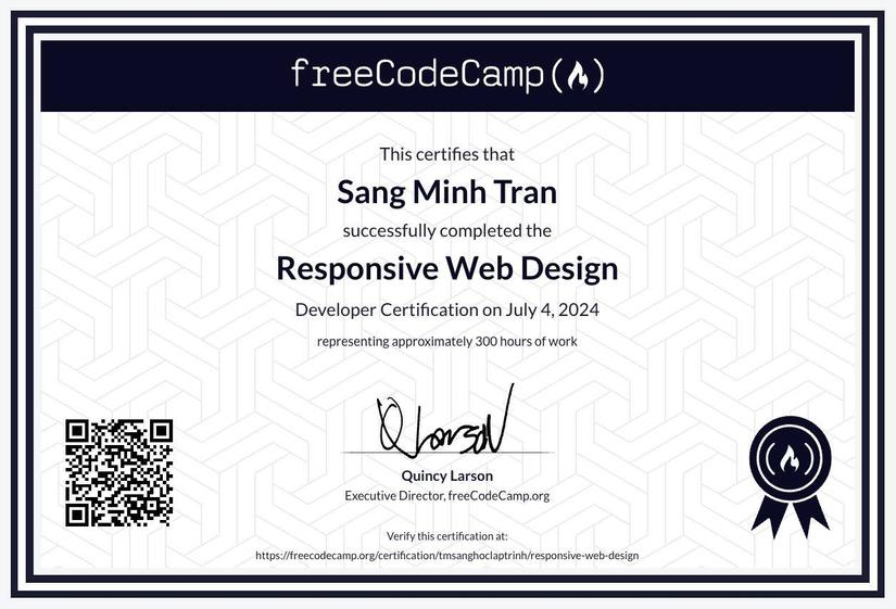 Certificate freeCodeCamp