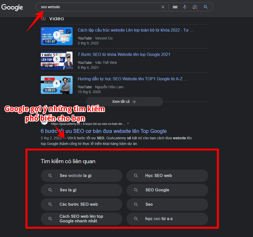 tìm kiếm từ khóa SEO