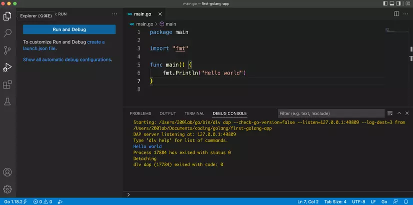 Visual studio code golang настройка