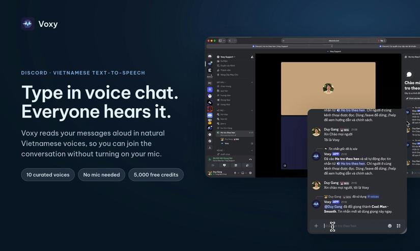 Voxy - Bot Discord đọc tin nhắn tiếng Việt