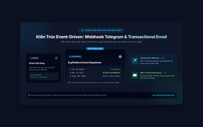 Kiến Trúc Event-Driven Webhook Telegram và Transactional Email