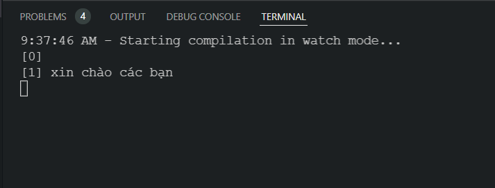 Console output