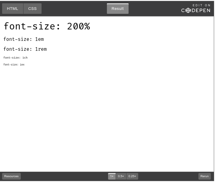 CSS Units (em, rem, pt, px, vw, vh, vmin, vmax, ex, ch, ...)