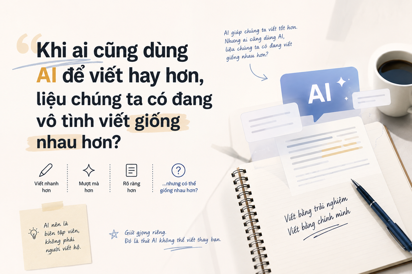 Khi ai cũng dùng AI để viết hay hơn, liệu chúng ta có đang vô tình viết giống nhau hơn?
