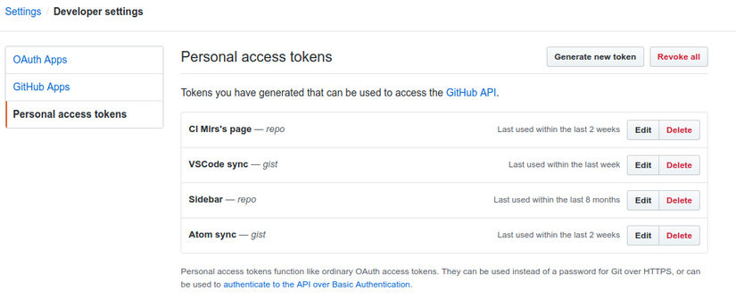 Github token