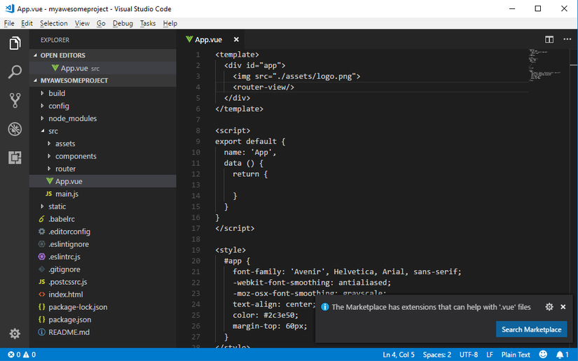 Tích hợp ESLint với  và Vetur trong Visual Studio Code