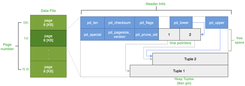 Cấu trúc Heap table trong PostgreSQL