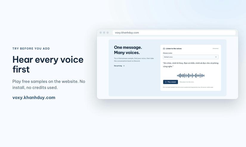Nghe thử giọng trên website