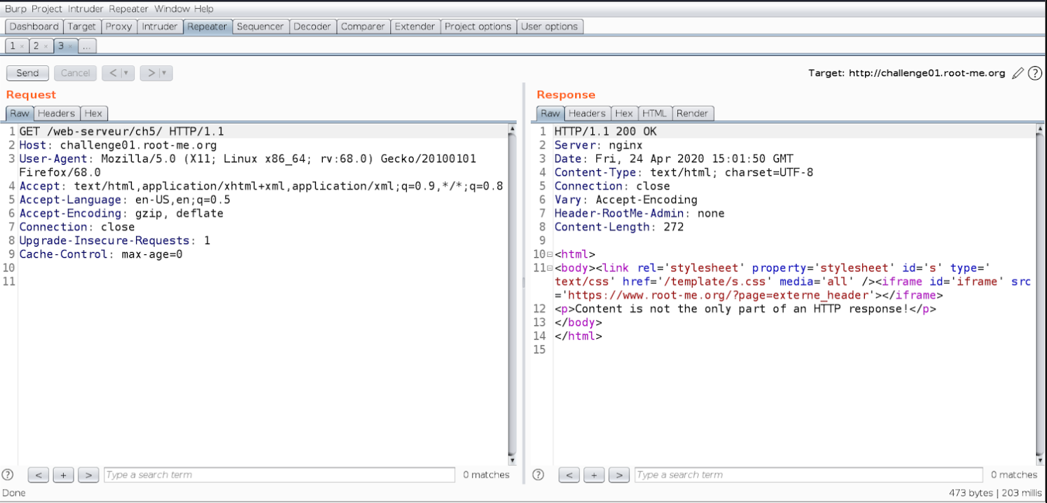 Write-up Root Me web server challenge
