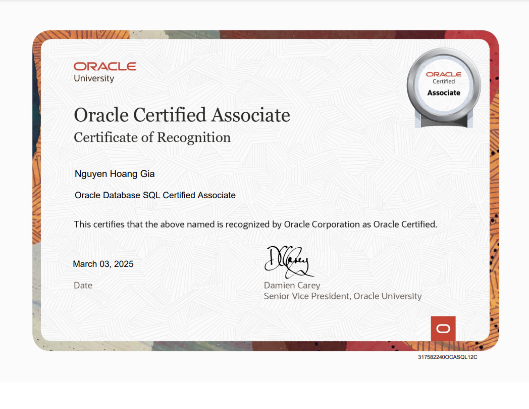 Kinh nghiệm thi chứng chỉ Oracle Database SQL Certified Associate (1Z0-071)