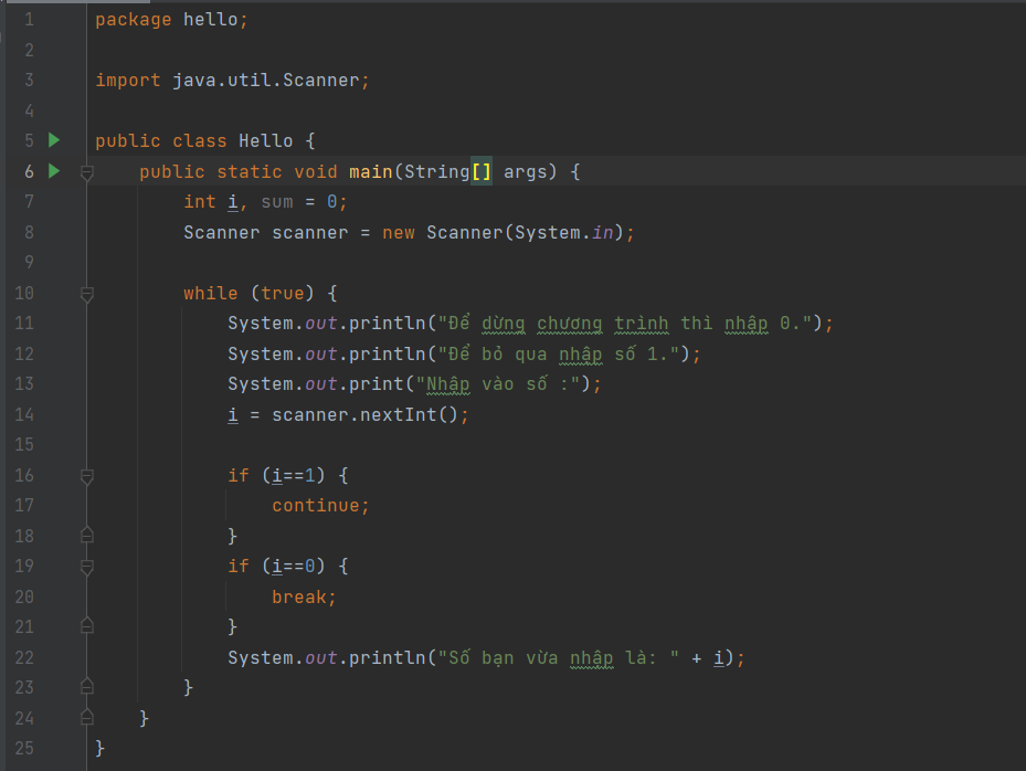 Break và continue trong Java