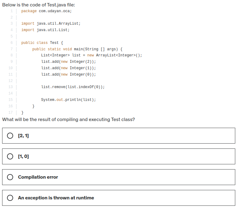 Java SE 8 Oracle Certified Associate - 1Z0-808 - #3