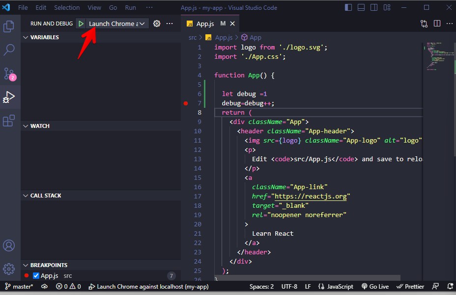 Hướng dẫn debug trực tiếp ứng dụng ReactJS trong VScode