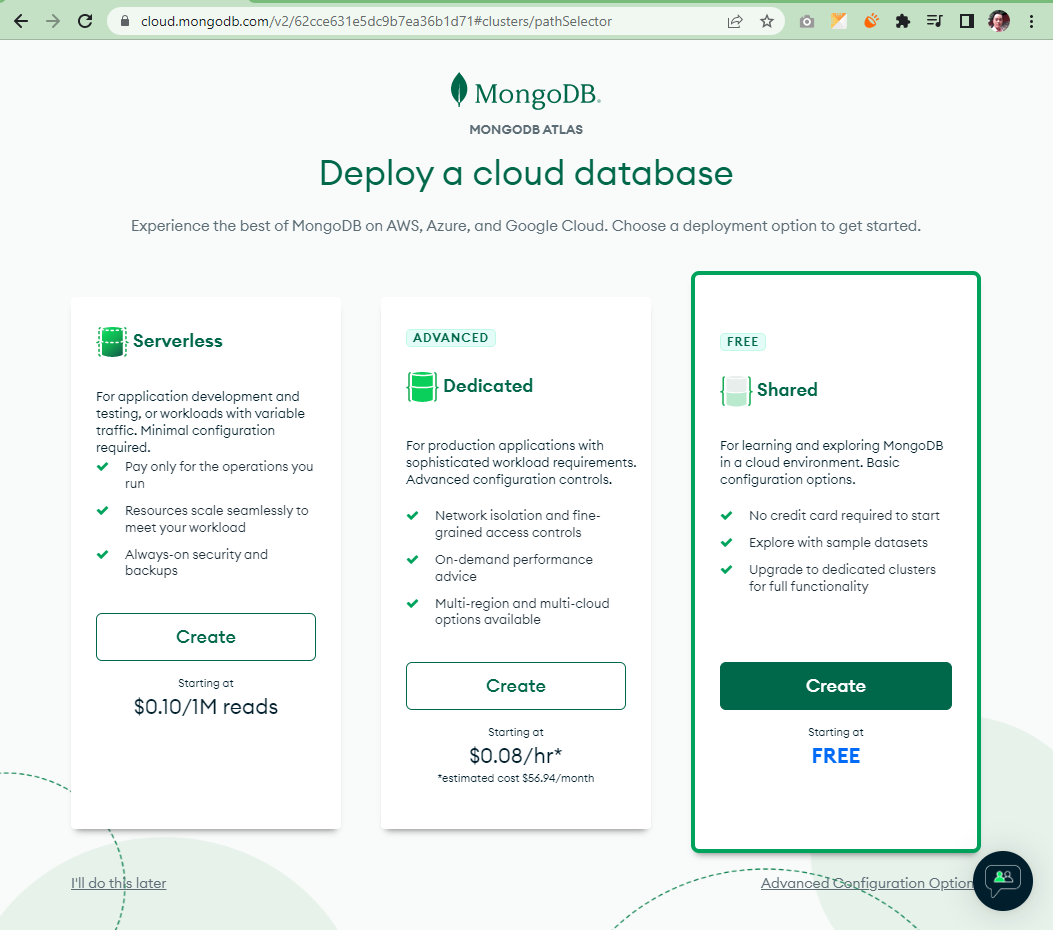 Kết nối mongoDB Atlas trong nodeJS