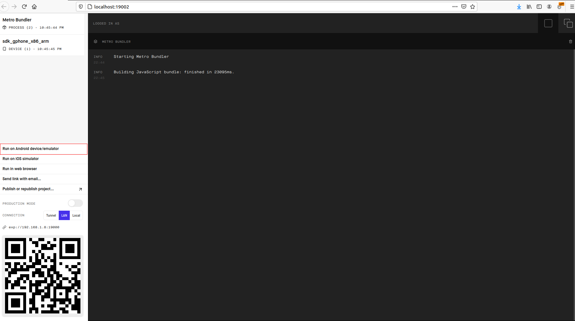 expo android studio