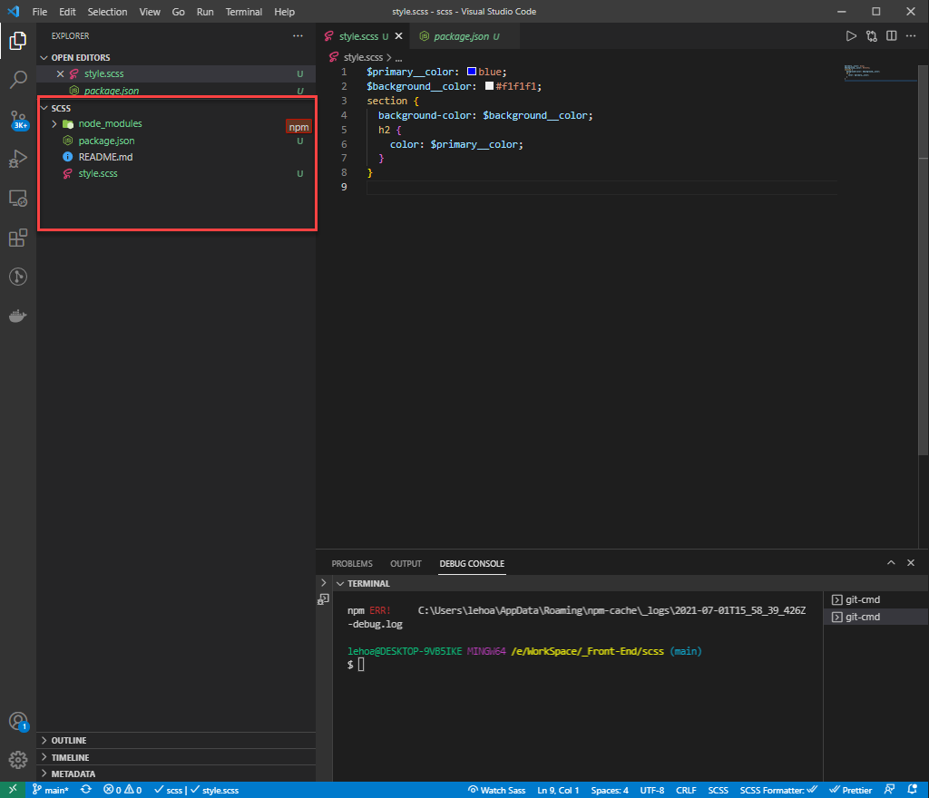 Install SCSS environment - ITZone