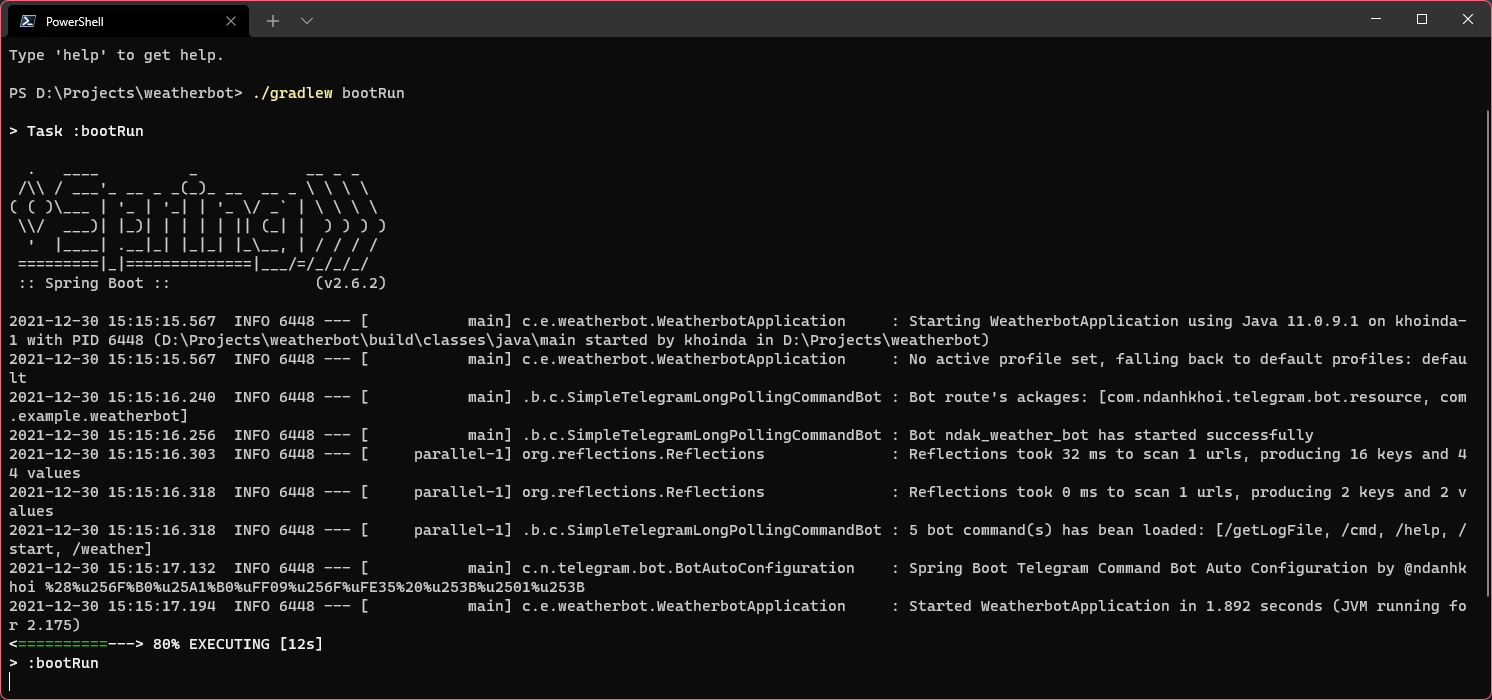Viết Bot xem thời tiết trên Telegram bằng Java và Spring Boot
