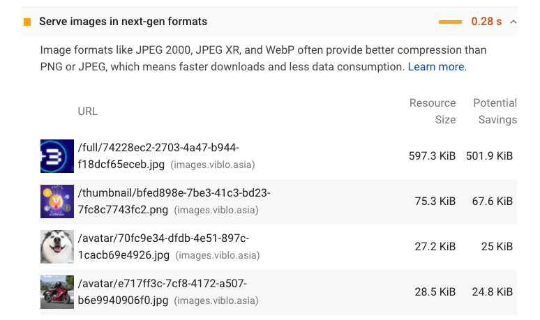 Gợi ý chuyển đổi định dạng ảnh để tăng tốc độ web của Google