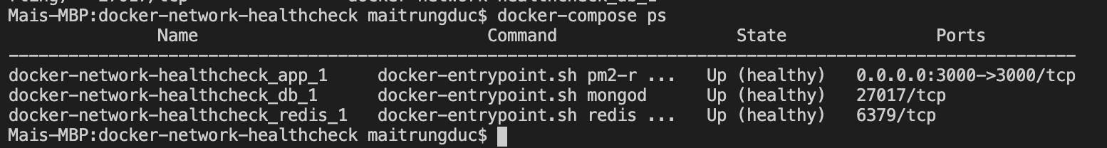 Docker healthcheck