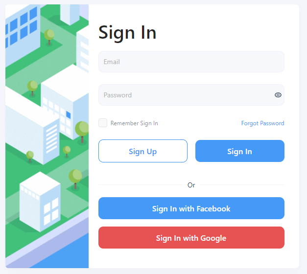 Giao diện Login của Goong Maps