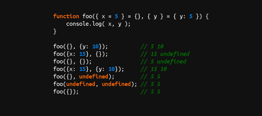 destructuring assignment in es6 example