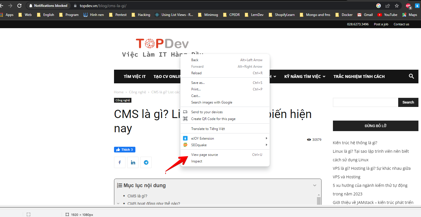 tìm source web site