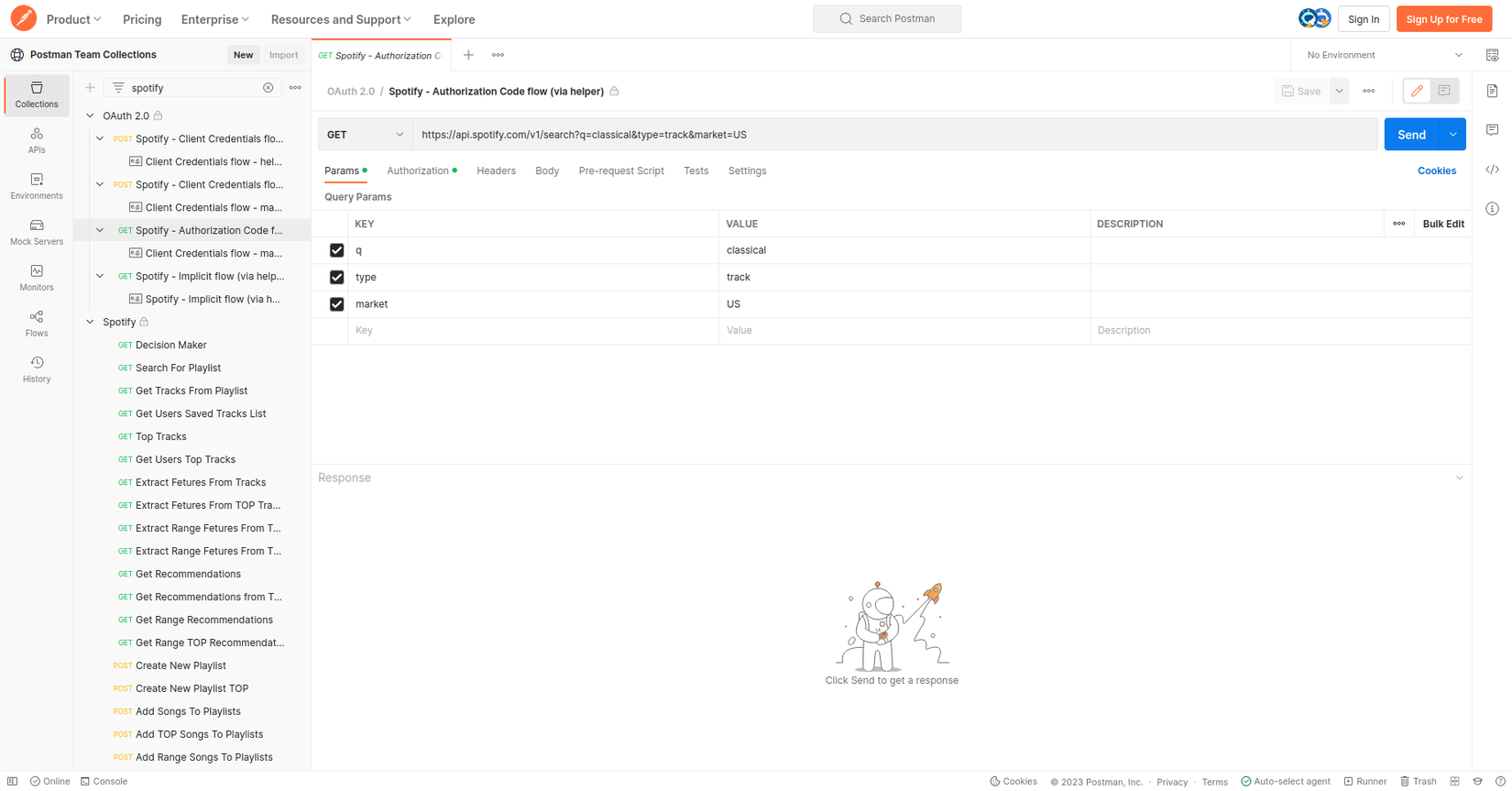 Oauth2 and Spotify Integration.