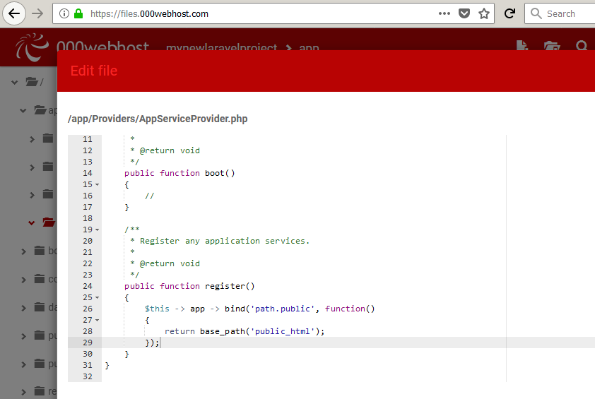 Edit AppServiceProvider