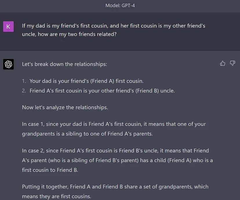 GPT-4 got it wrong too, but at least its reasoning was better