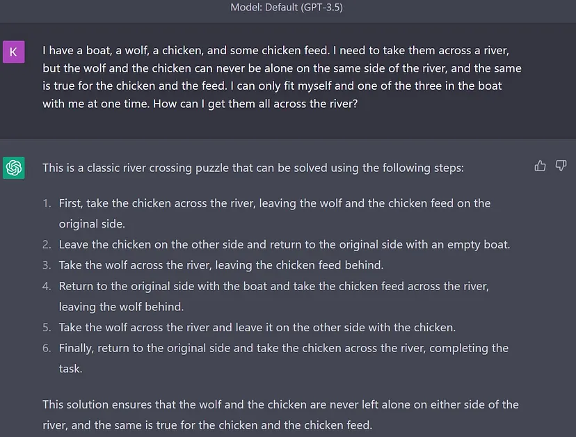 The default model got this hilariously wrong.