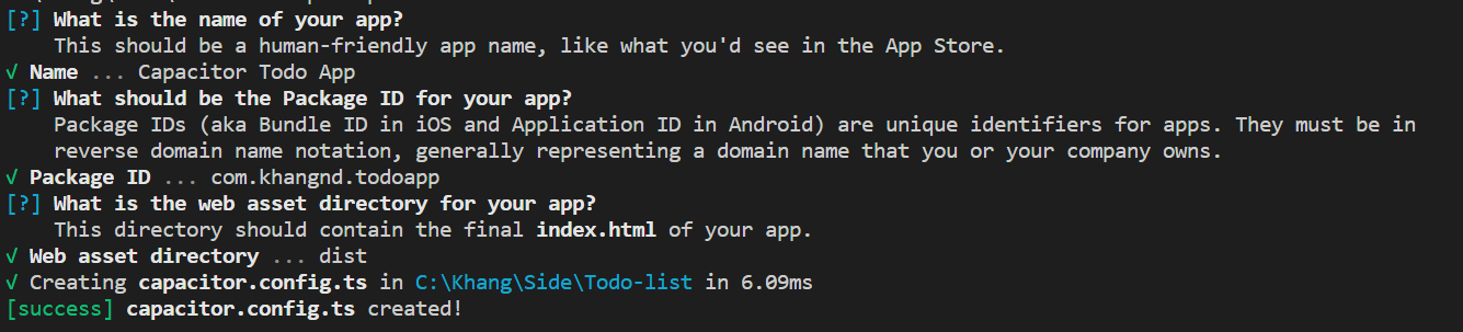 Capacitor todo app init