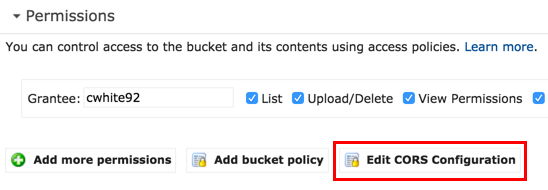 AWS CORS Configuration