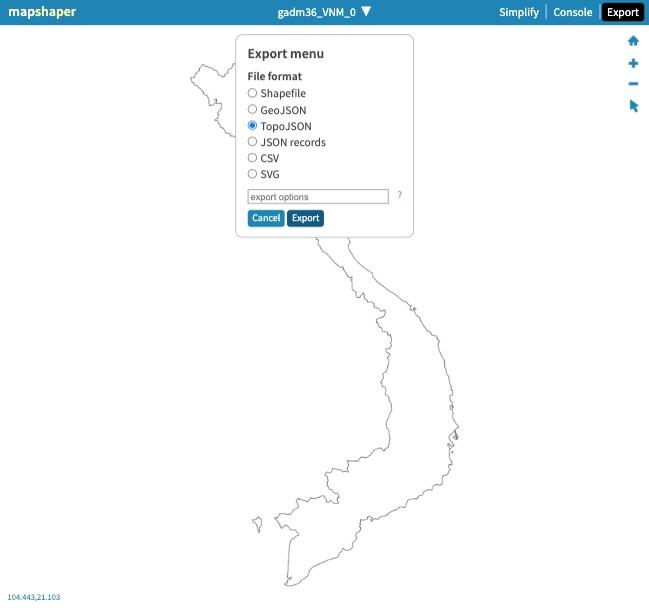 Export topojson