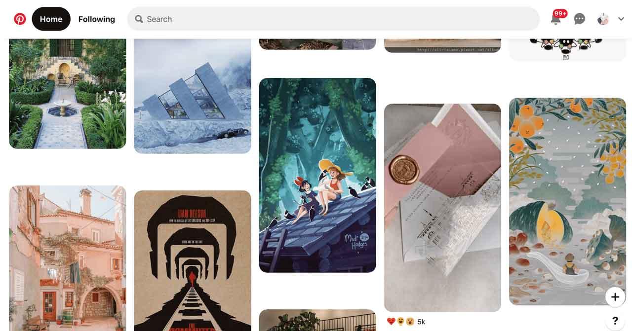 Pinterest Masonry layout