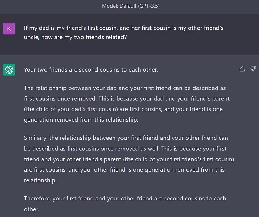 The default model got this wrong and its answer is very confusing