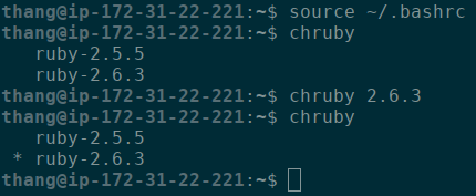 chruby change version