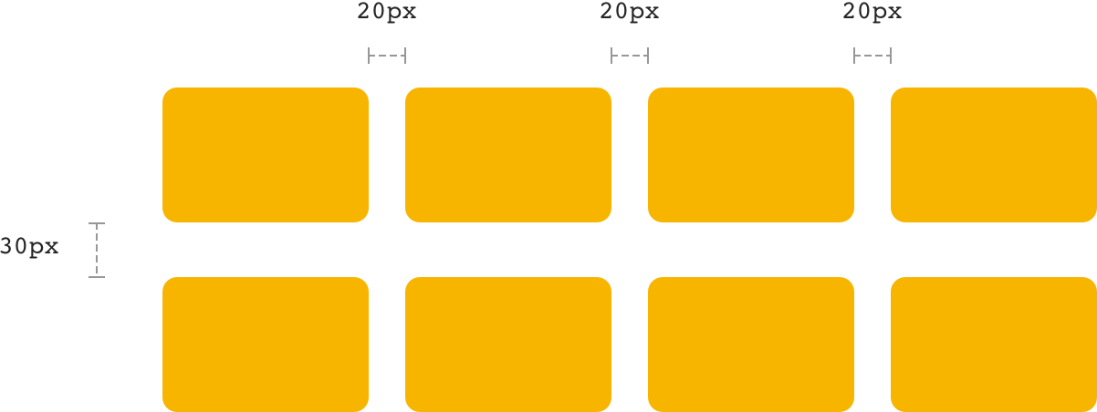 Gap là khoảng trống giữa các element