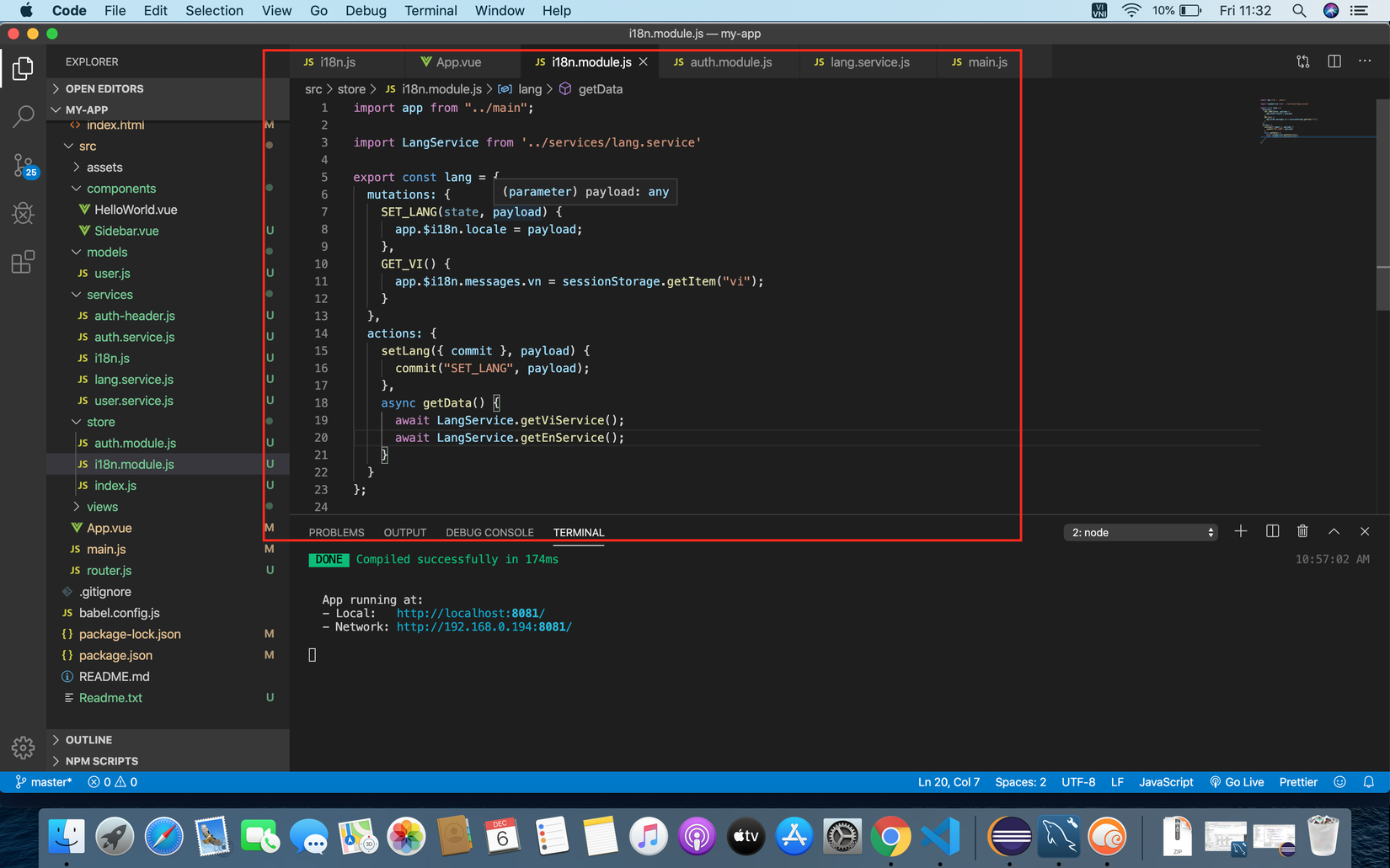 dùng vuex để gọi hàm