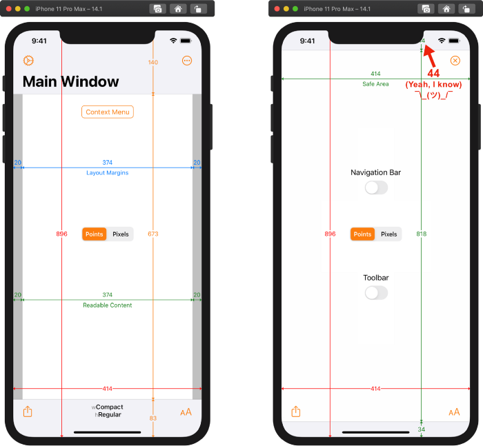 Xcode 12.1 build of Adaptivity on iPhone 11 Pro Max running iOS 14.1 in portrait