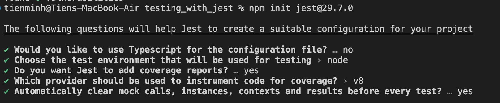 Hình ảnh về việc lựa chọn các option trong lệnh trên