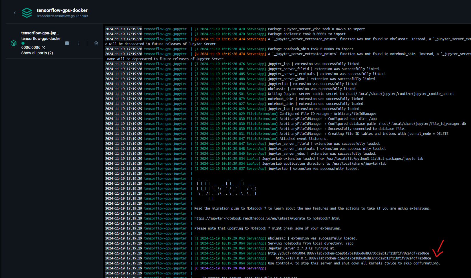 Link truy cập vào Jupyter Notebooks Lab